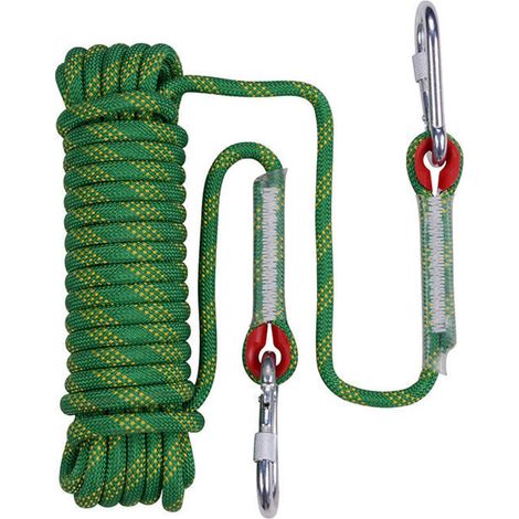 20 M Kletterseil Für Den Außenbereich, Reißfestes Bergsteiger-rettungsseil, 12 Mm Seildurchmesser, Grün