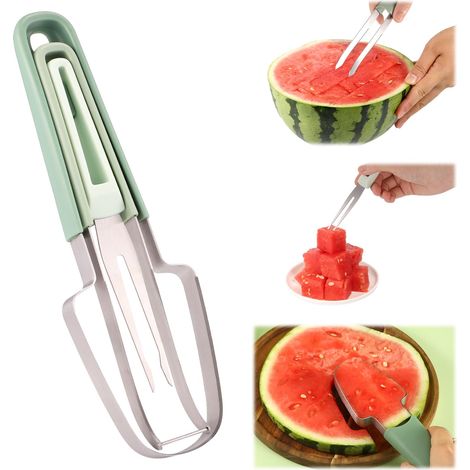 3-in-1-wassermelonenschneider, Wassermelonenschneider Aus Edelstahl, Quadratischer Wassermelonenschneider, Küchenhelfer Für Familienfeiern Und Camping