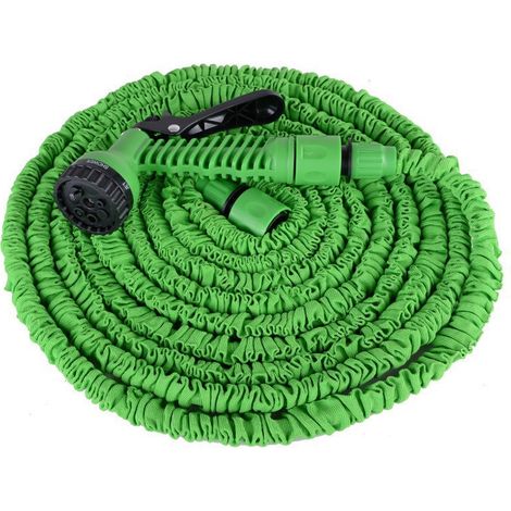 30 Meter Langer, Grüner, Flexibler Gartenschlauch – Mit Sprühdüse