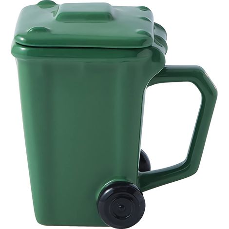 3d-keramikbecher In Form Eines Mülleimers Mit Henkel Und Rädern – Recyclingbecher – Für Männer, Frauen, Mädchen Und Jungen