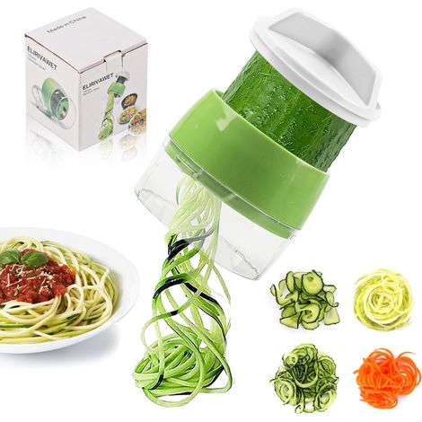 4-in-1 Spiralschneider, Pyramidenschneider, Nudelschneider, Gemüseschneider Aus Edelstahl, Kartoffel-, Karotten-, Zucchini- Und Nudelschneider