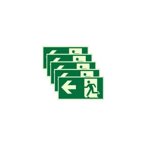 5-teiliges Notausgangsschild-set (links/rechts), 300 X 150 Mm, Notausgangs-piktogramm, Notausgangsschild, Notfallschilder, Selbstklebende Sicherheitsschilder Für Den Innen- Und Außenbereich