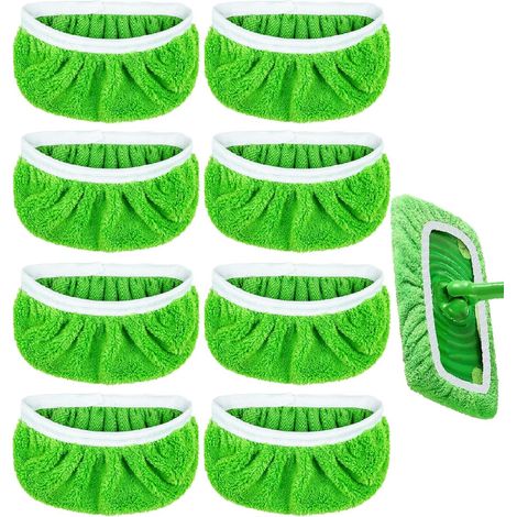 8er-pack Wiederverwendbare Mikrofasertücher Für Swiffer Sweeper – Nass- Und Trockenreinigungstücher – Waschbare Nachfüllpackungen Für Wischmoppköpfe Zur Reinigung Von Haushaltsböden (8er-pack)