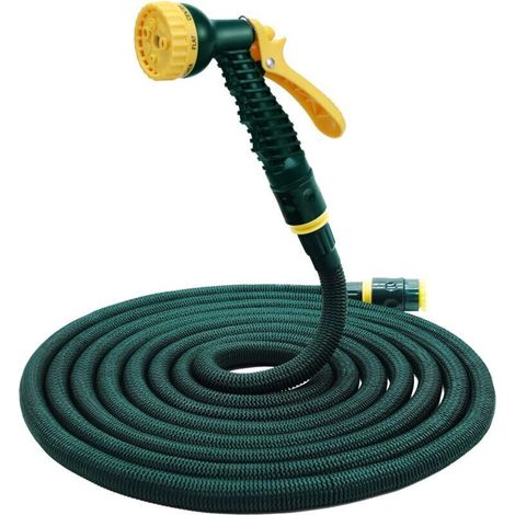 Debuns Dehnbarer Gartenschlauch, Magischer Dehnbarer Flexibler Schlauch Mit 7-stufiger Multifunktions-spritzpistole (7,5 M)