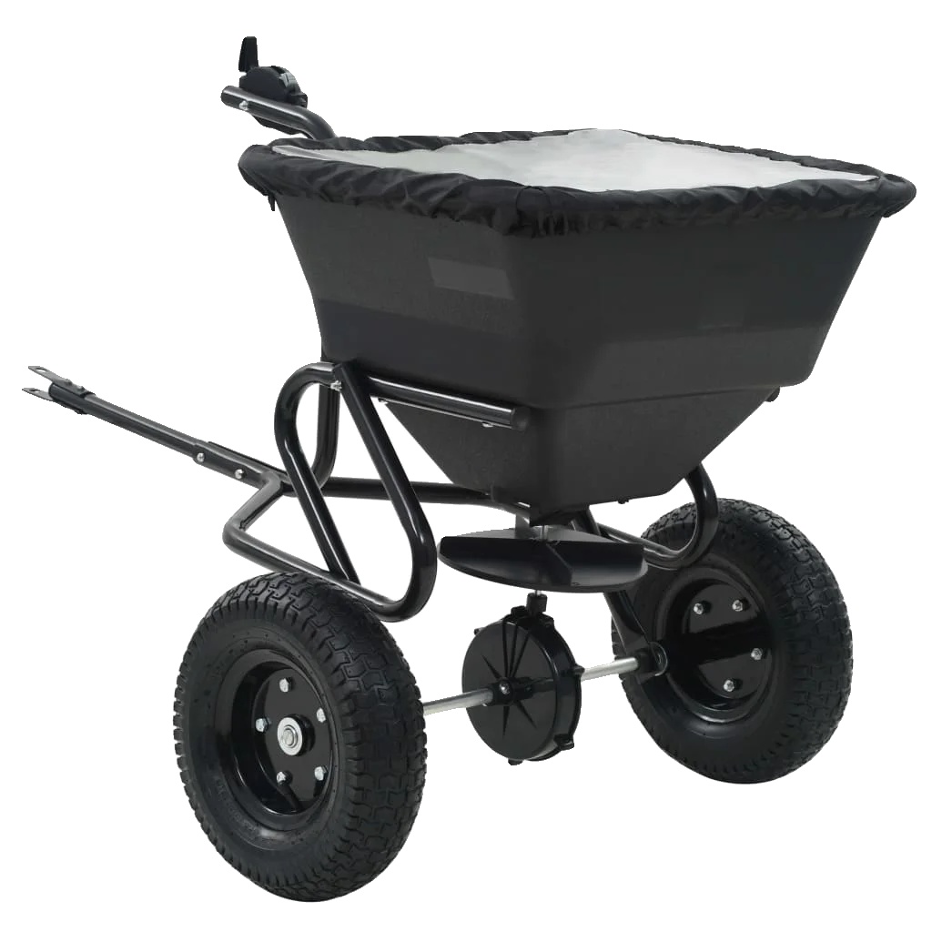 Streuwagen, 10-gang-betrieb, Langlebiges Pvc- Und Stahl-design, 125x74x79 Cm, Armeegrün