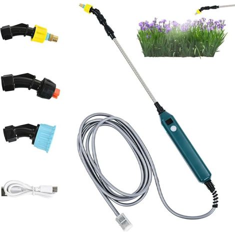 Elektrisches Gartensprühgerät – Mit 3 Verstellbaren Düsen Und Einem 3 M Langen Schlauch – Mit Akkuanzeige
