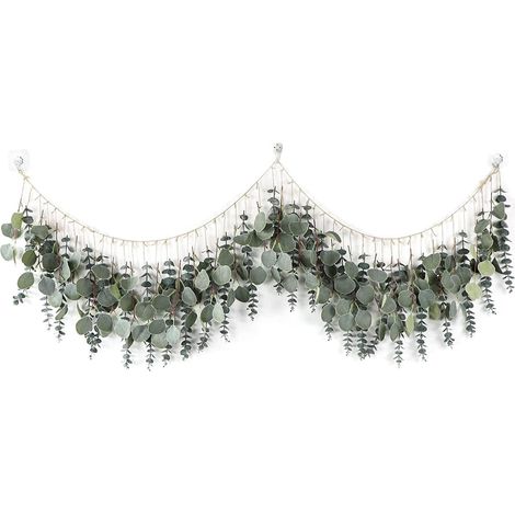 Eukalyptus-wanddekoration – Boho-wanddeko – Künstliche Eukalyptus-seil-hängedekoration – Künstliche Pflanzendekoration – Dekoration Für Schlafzimmer, Büro, Küche, Zuhause