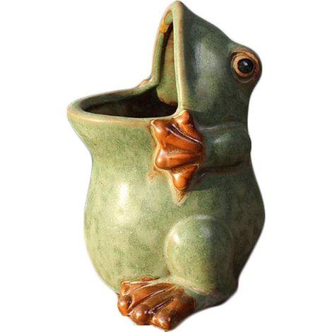 Froschförmiger Keramik-blumentopf, Bonsai-topf, Sukkulententopf, Multifunktionaler Blumentopf Für Den Garten, Außendekoration, Blumentopf Für Innenhöfe Und Balkone.