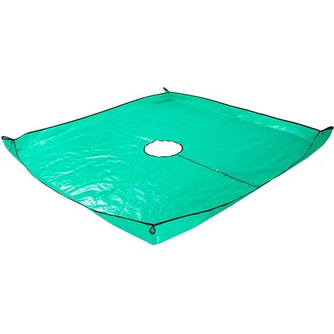 Gartenmatte, Ideale Größe – 100 X 100 Cm (20 Cm Öffnung In Der Mitte) – Wasserdicht – Laubfangmatte – 2er-set
