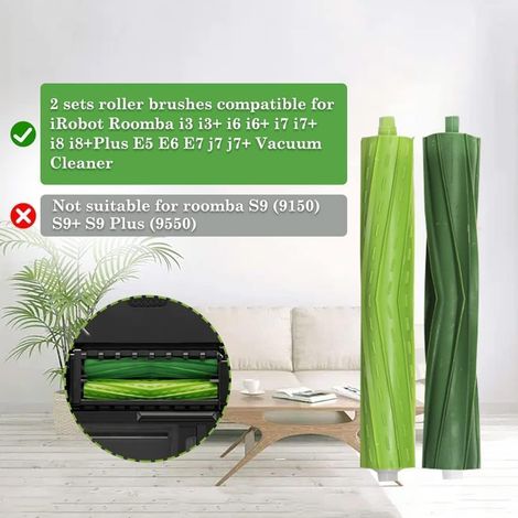 Geeignet Für 2 Sätze Rotierender Ersatzgummibürsten, Kompatibel Mit Irobot Roomba Egg Und J-serie Staubsaugern I3 I3+ I6+ I7 I7+ I8+ Plus E5 E6 E7 J7 (7150) J7+ (7550).