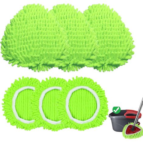 Geeignet Für 6er-packs Wiederverwendbarer Mikrofaser-wischmopptücher, Kompatibel Mit Dem O-cedar Easywring Dreiecksmopp, Elastischer Ersatz-wischmoppkopf Für Die Tiefenreinigung.