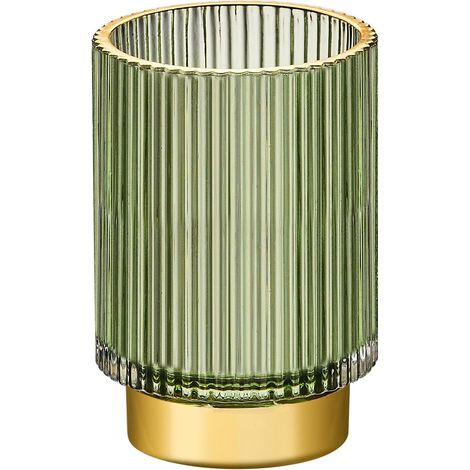Make-up-pinselhalter - Zahnbürstenhalter - Stiftehalter Für Den Schreibtisch - Multifunktionales Retro-glaspinselgefäß (l / Grün)