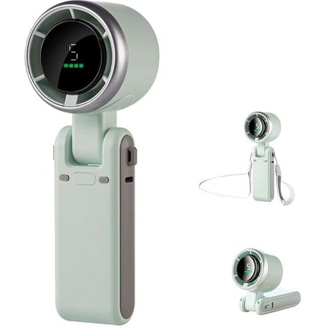 Mini-hochgeschwindigkeitsventilator – Faltbar, Mit Tragegurt, Ideal Für Ausflüge Etc. – 1 Stück, Grün