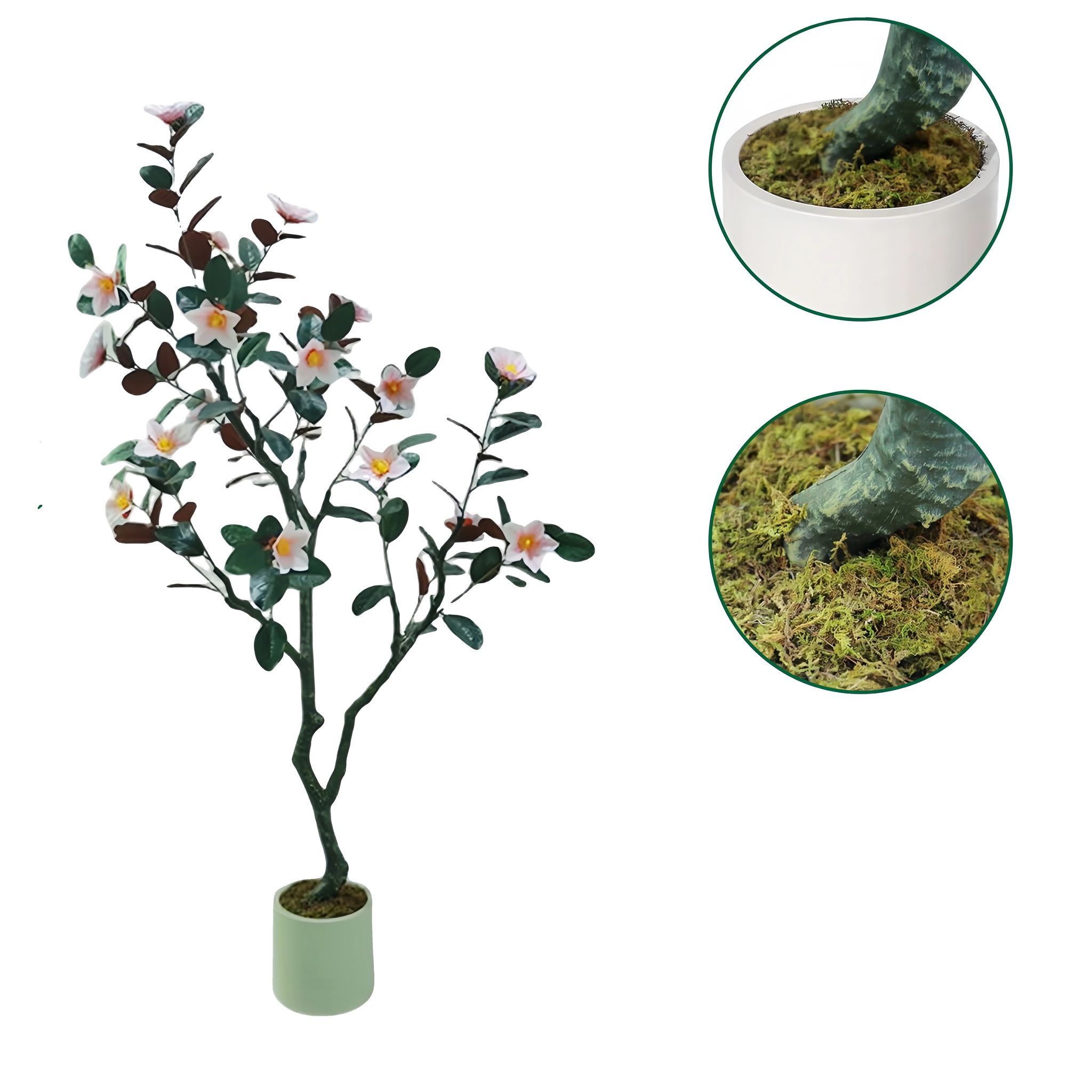 Künstlicher Magnolienbaum, Realistisches Design, Perfekt Für Dekoration, 180cm