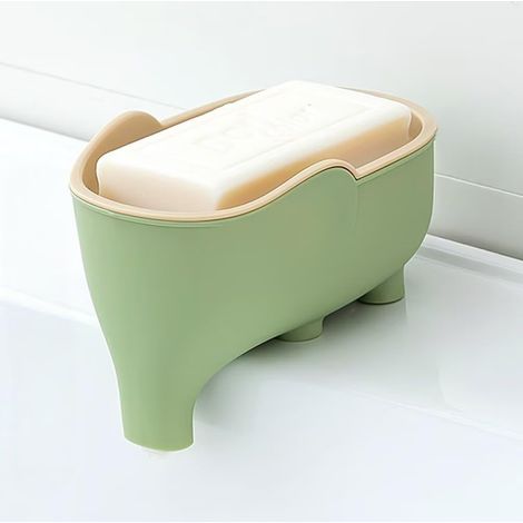 Niedliche Elefanten-seifenschale – Seifenschale Mit Abtropffläche – Schwammhalter Mit Wasserreservoir – Hält Seife Trocken – Leicht Zu Reinigende Seifenbox – Geeignet Für Küche Und Bad