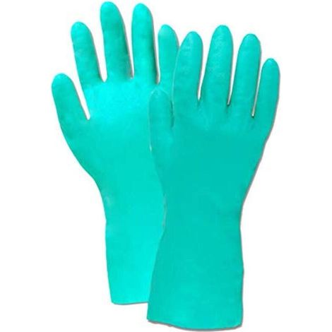 Nitrilhandschuhe – Beständig Gegen Chemikalien, Öl Und Pestizide, Für Haushaltsreinigung Usw. – Grün, 1 Paar, 33 Cm, Größe S