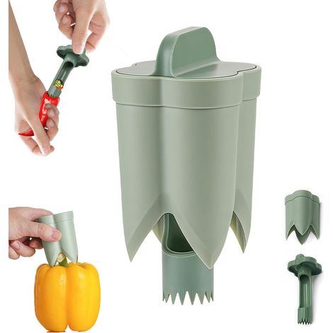 Paprikaschäler, Werkzeug Zum Entfernen Von Paprikakernen, Robustes Küchenutensil Aus Abs Für Paprika Und Chilischoten, 2-in-1-design, Einfach Durch Drehen Zu Bedienen, Ideal