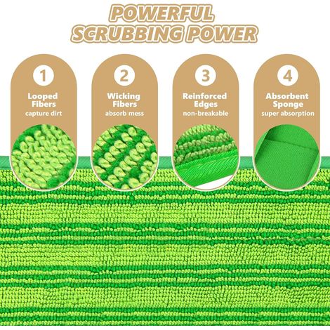Passend Für Swiffer Sweeper Wischmopps: Papclean Mikrofasertücher, Waschbar Und Wiederverwendbar, Zur Reinigung Von Holzböden – 6 Stück, Grün