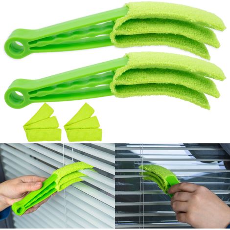 Reinigungsbürste, 2er-set, Für Fensterrahmen, Roll- Und Lamellenrahmen, Mit Mikrofasertuch, Reinigung Von Venezianischen Und Drehflügelrahmen, Reinigungsbürste Für Fensterflügel.