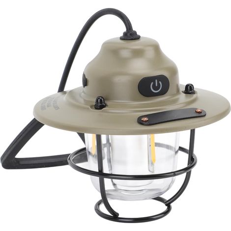 Retro-campinglampe In Form Eines Kiefernzapfens, Stufenlos Einstellbare Helligkeit, Wasserdicht, Wiederaufladbar, Abs (grün)