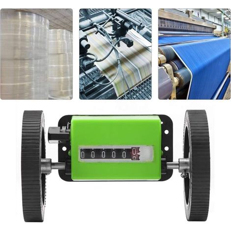 Rosvola Meterzähler, Mechanischer Längenzähler, Grünes Rollenrad Zum Messen Von Kunstleder Und Textildruck