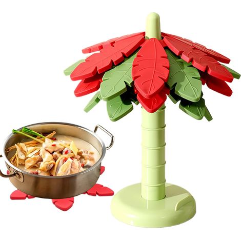 Set Aus Hitzebeständigen, Platzsparenden Untersetzern, 21 X 19 X 8,5 Cm, Rutschfest Und Kratzfest, Für Esstische, Küchenutensilien, Arbeitsplatten Und Accessoires.