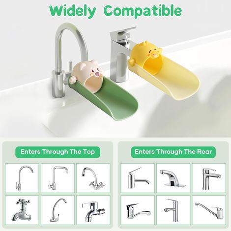 Set Mit 2 Kinderarmaturverlängerungen, Kindgerechte Waschbeckenverlängerung Für Bad Und Küche, Silikon-armaturverlängerung, Baby-handwaschbecken-armaturverlängerung Kompatibel Mit
