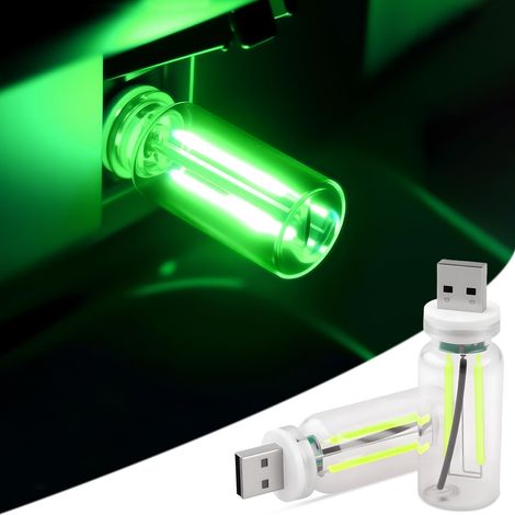 Set Mit 2 Usb-autolichtern, Dimmbare, Berührungsempfindliche Retro-leuchten, Led-stimmungsbeleuchtung Für Innenräume, Tragbare Mini-led-leuchte In Einer Glasflasche, Für Fahrzeuge, Schlafzimmer, Flure