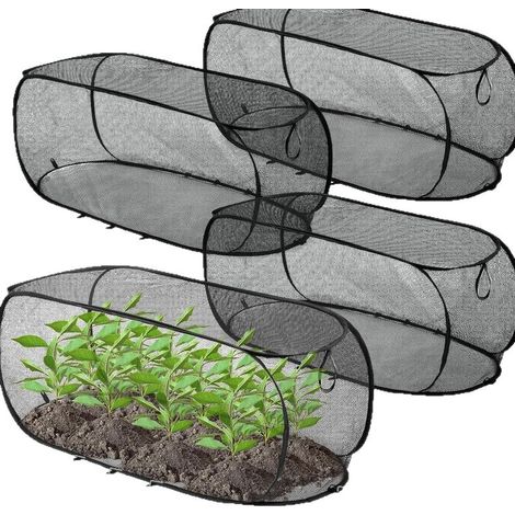 Set Mit 4 Dicken Pe-pflanzabdeckungen – Gewächshausgewebe Mit Reißverschluss – Ideal Für Hochbeete, Obst Und Gemüse – 90 X 35 X 45 Cm