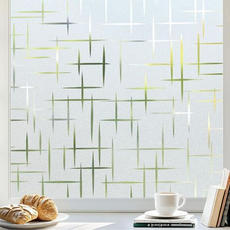 Sichtschutzfolie Für Fenster – Für Badezimmer, Schlafzimmer Und Büros – Klebstofffrei, Uv-schutz – 60 X 200 Cm – Kreuzmuster
