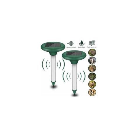 Solarbeleuchtungsset, 2er-set, Solarbetriebenes Maulwurfsabwehrgerät, Ultraschall-solarabwehrgerät, Schutzart Ip56, Für Den Garten.