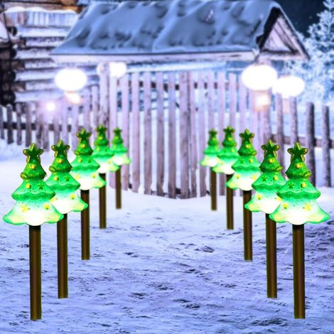 Solarbetriebene Lichterkette Für Weihnachten – Wiederaufladbar – Für Gartenwege Etc. – Weihnachtsbäume, 10er-pack