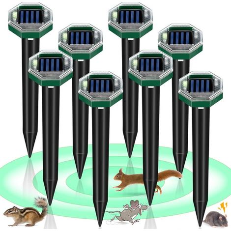 Solarbetriebenes Nagetierabwehrgerät – Zur Abwehr Von Schädlingen Und Zur Verhinderung Des Eindringens Von Maulwürfen In Garten Und Rasen – 8er-packung