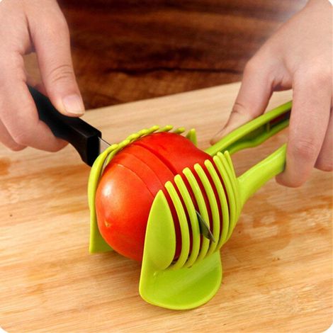 Tomaten- Und Zitronenschneider Mit Langem Griff, Runde Obstzange Für Kiwis, Zwiebeln Und Kartoffeln, Küchenmesser Zum Schneiden Von Gemüse (grüne Blätter), Nützlich Und