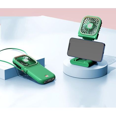 Tragbarer Ventilator, Faltbarer Usb-tischventilator, Mini-nackenventilator, Grün