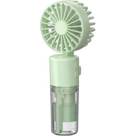 Tragbarer, Per Usb Aufladbarer Ventilator Mit Sprühfunktion – Ideal Für Camping, Make-up, Büro Usw. – 1 Stück, Grün