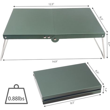 Ultraleichter Und Kompakter Outdoor-tisch, Klappbarer Aluminium-campingtisch Mit Tragetasche Für Outdoor-kochen, Picknicks, Camping Und Grillabende (grün)