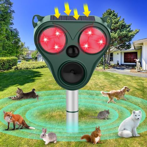 Ultraschall-tierabwehrgerät Mit Sensor Zur Abwehr Von Eichhörnchen, Kojoten Usw. – 1 Stück, Grün