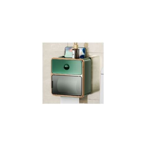 Wasserdichter, Wandmontierter Toilettenpapierhalter, Aufbewahrungsbox Für Taschentücher, Grüne, Galvanisierte Oberfläche