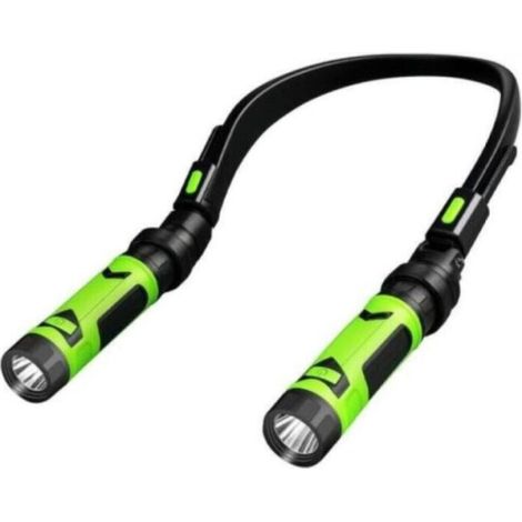 Wiederaufladbare Nackenleselampe, Nachttischlampe, 3 Helligkeitsstufen, Klappbarer Arm – Grün