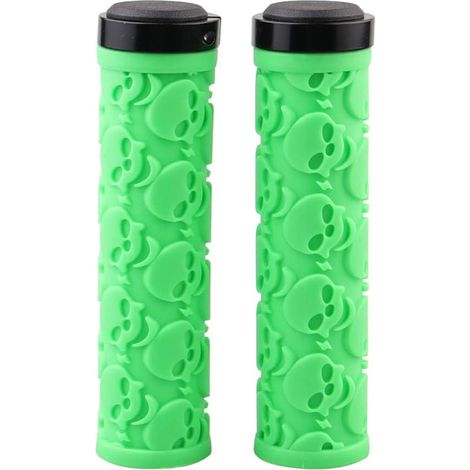 Zweiteiliger Fahrradlenker Im Totenkopf-design – Weiche Gummigriffe Mit Verriegelungsmechanismus. Geeignet Für Fahrräder, Mountainbikes Und Bmx-räder.