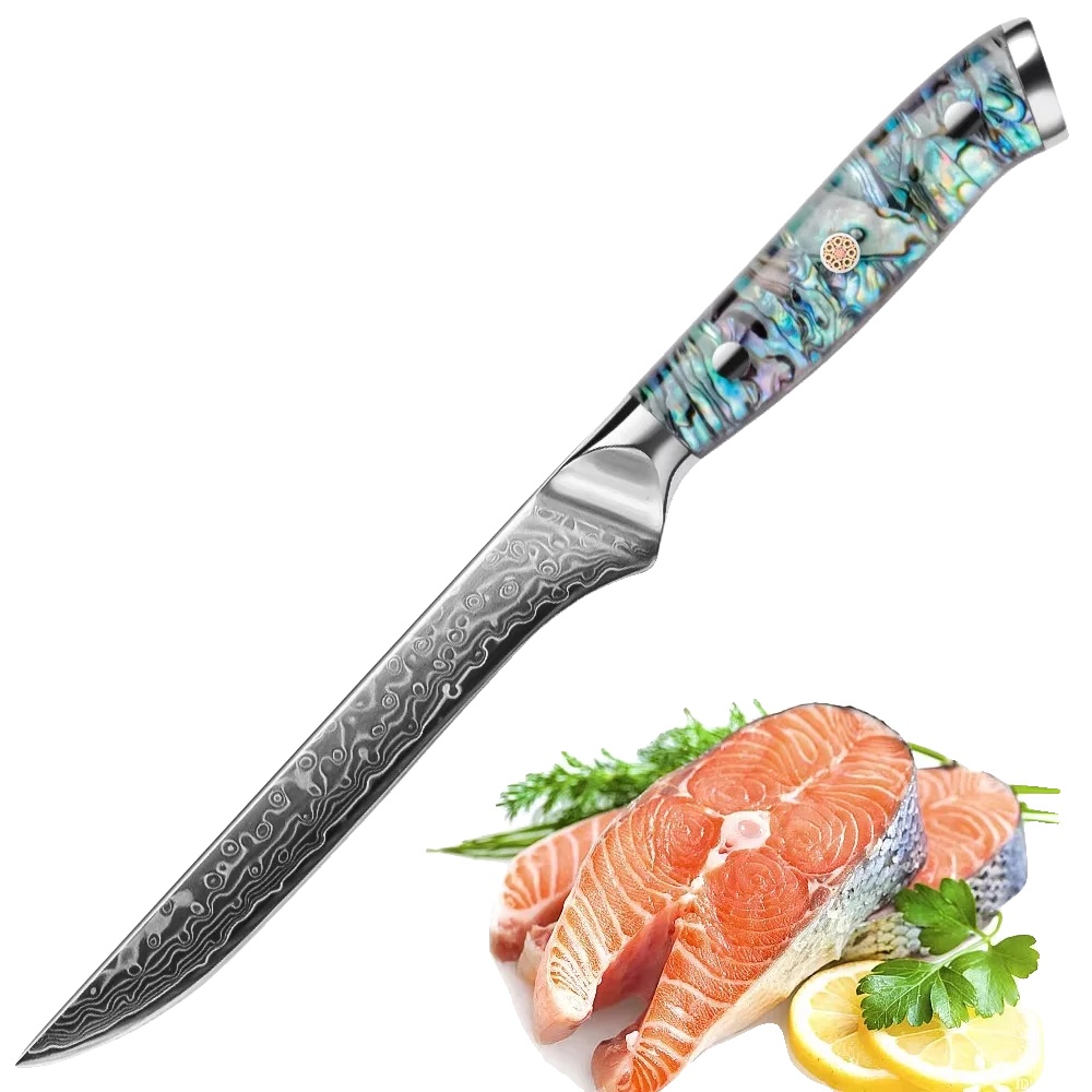 Utility Knife, Damaststahl, Ergonomischer Abalone-griff, Grün 2