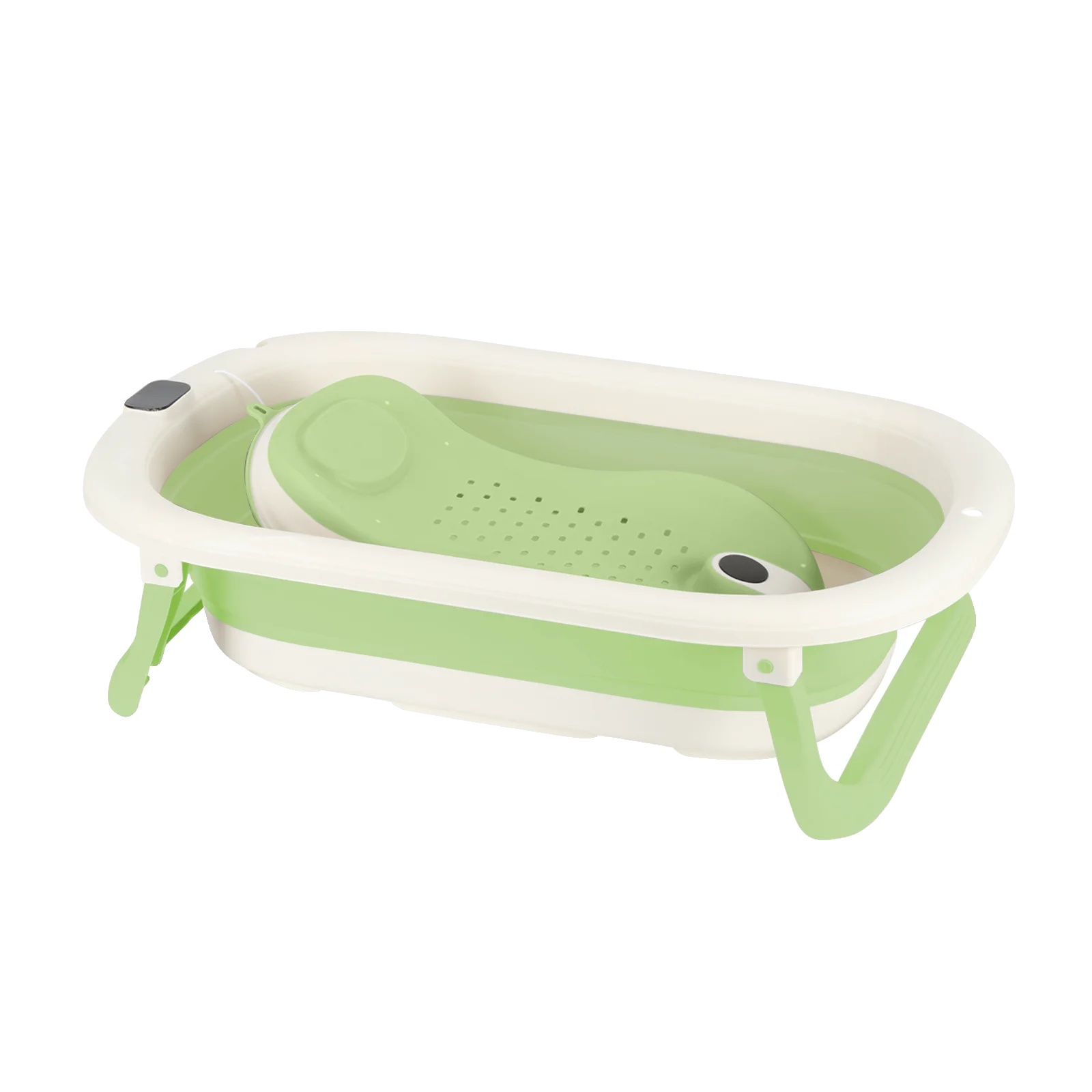Babybadewanne, Ergonomisches Design, Integriertes Thermometer, Grün