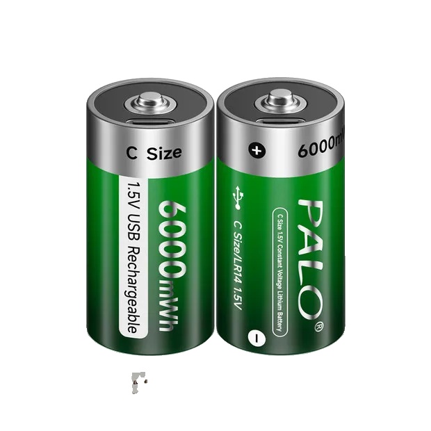 Wiederaufladbare Batterie, Typ C Usb-ladung, Mehrere Sicherheitsmerkmale, 2pcs C Batterie