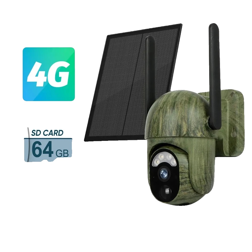 Sicherheitskamera, Solarbetrieben, 2k Hd-video, 4g-version Hinzufügen 64g
