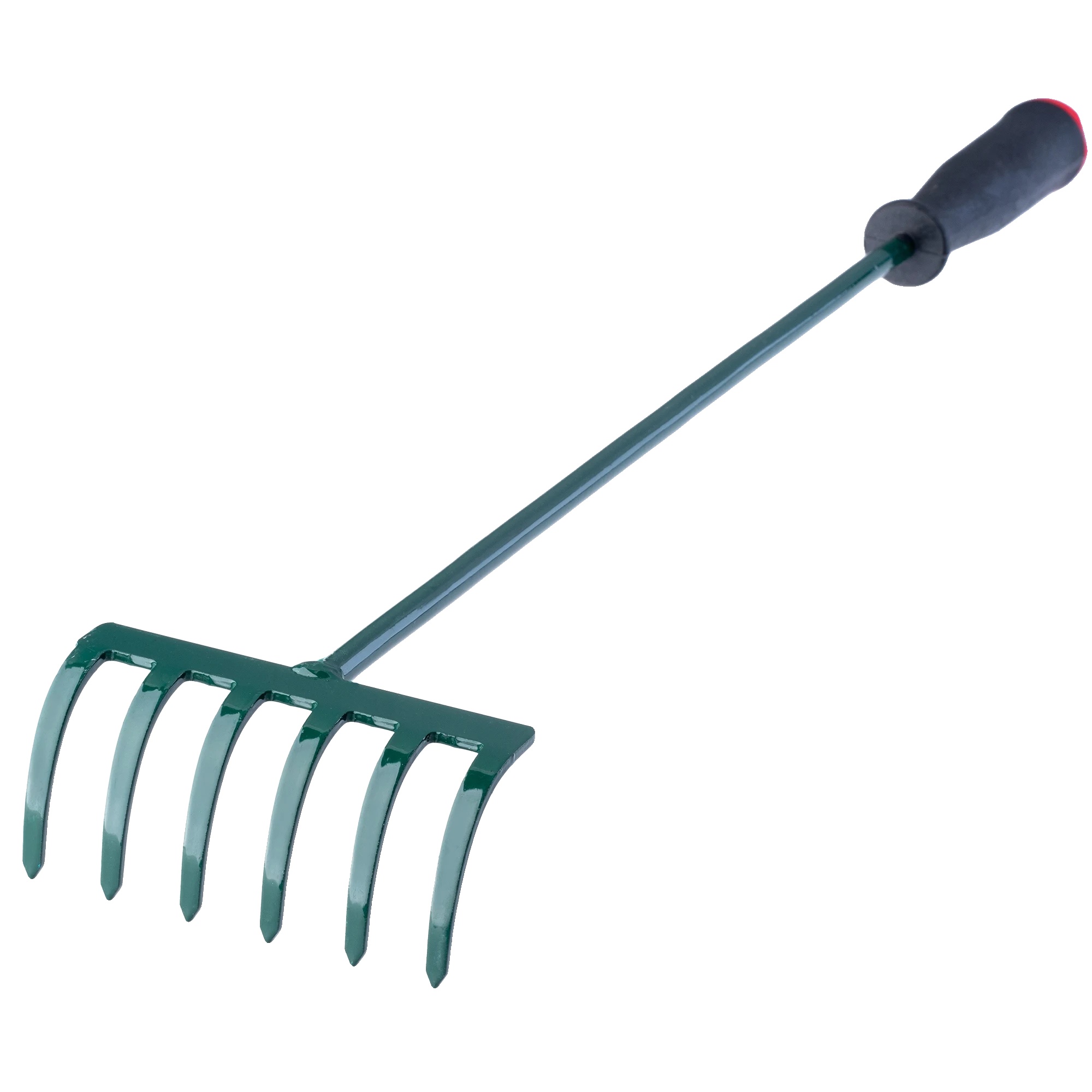 Gartenrechen, 60 Cm Länge, 6 Zähne, Ergonomischer Griff, Leichtes Design, Rostbeständige Oberfläche
