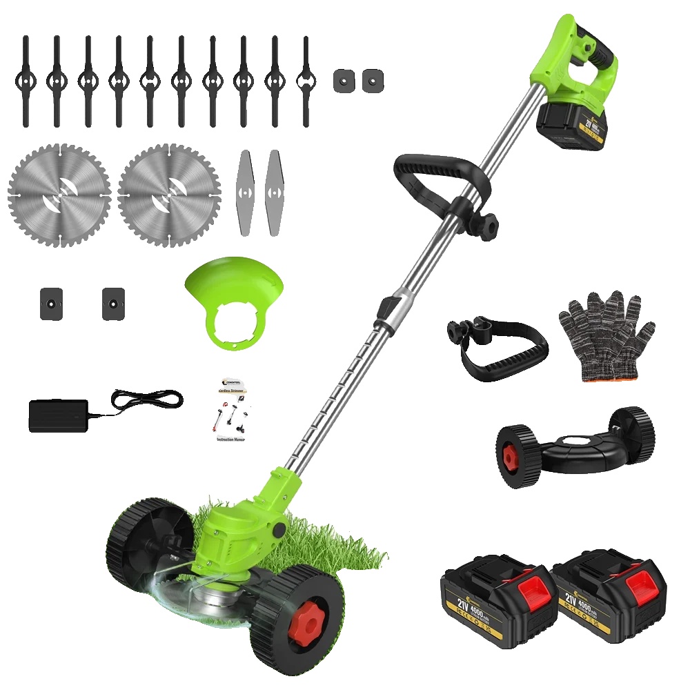 Unkrautbürstenrad, Hochkohlenstoffstahl, 6/8 Zoll Kompatibilität, Grün 2 Batterie