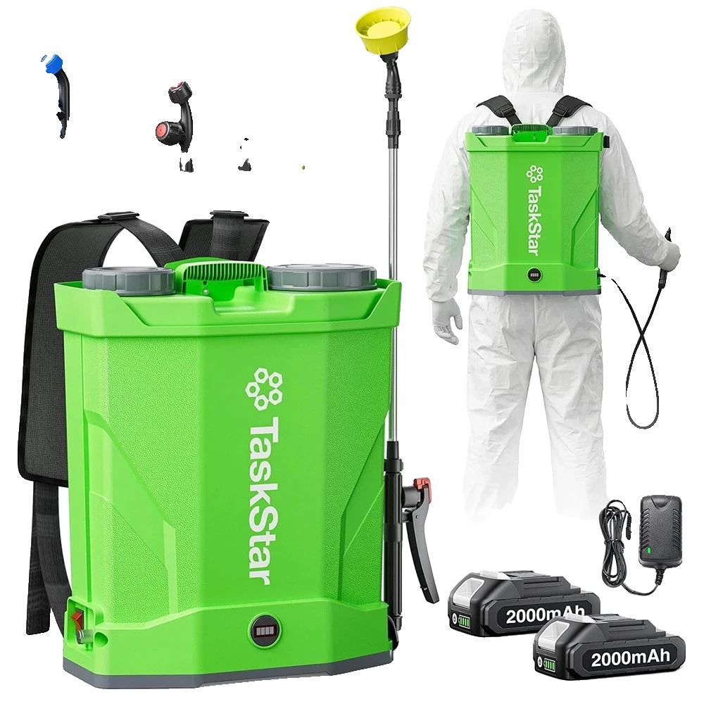 Akku-rucksacksprühgerät, 16l Tank, 100 Psi Elektropumpe, Mit 2-batterie 2.0ah