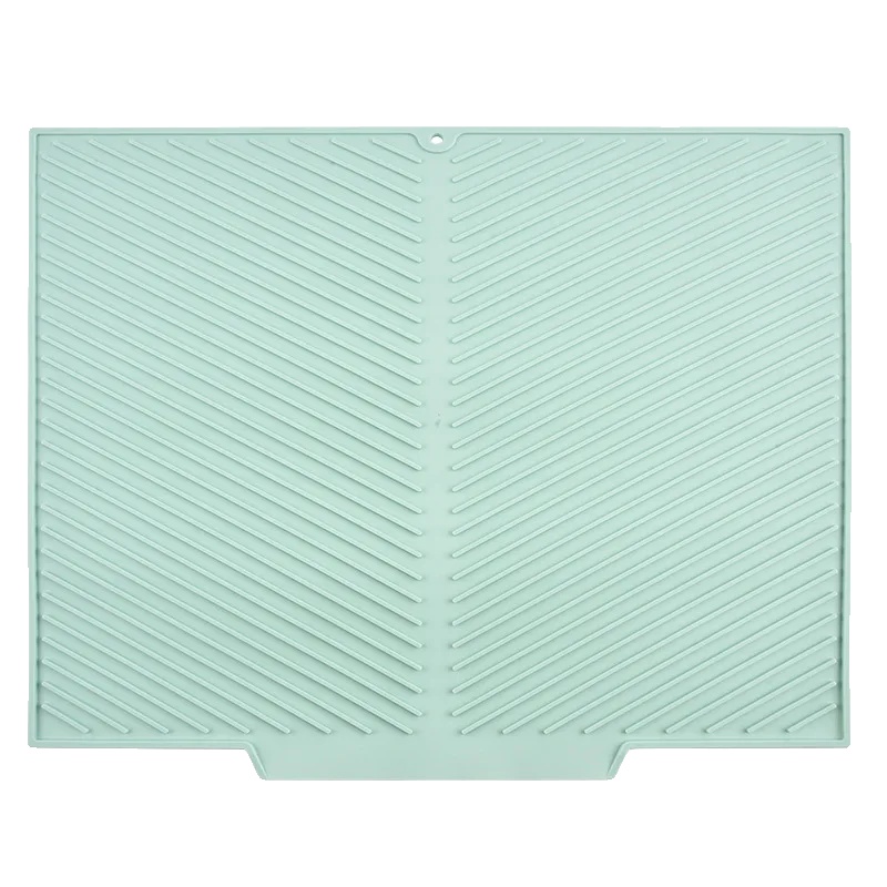 Geschirrabtropfmatte, Silikonmaterial, Rutschfestes Design, Grün, 37x26cm-a