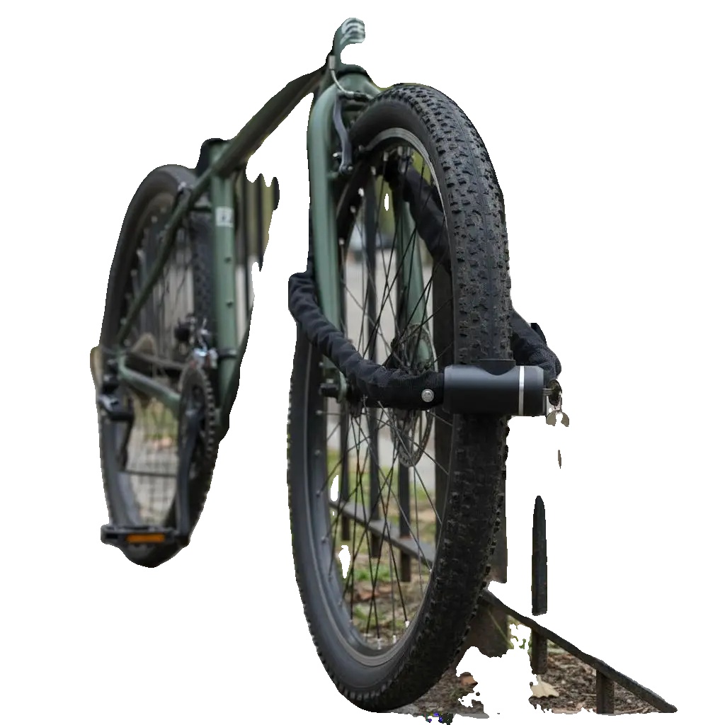 Fahrradschloss, Robuste Stahlkonstruktion, Diebstahlschutz, Armeegrün